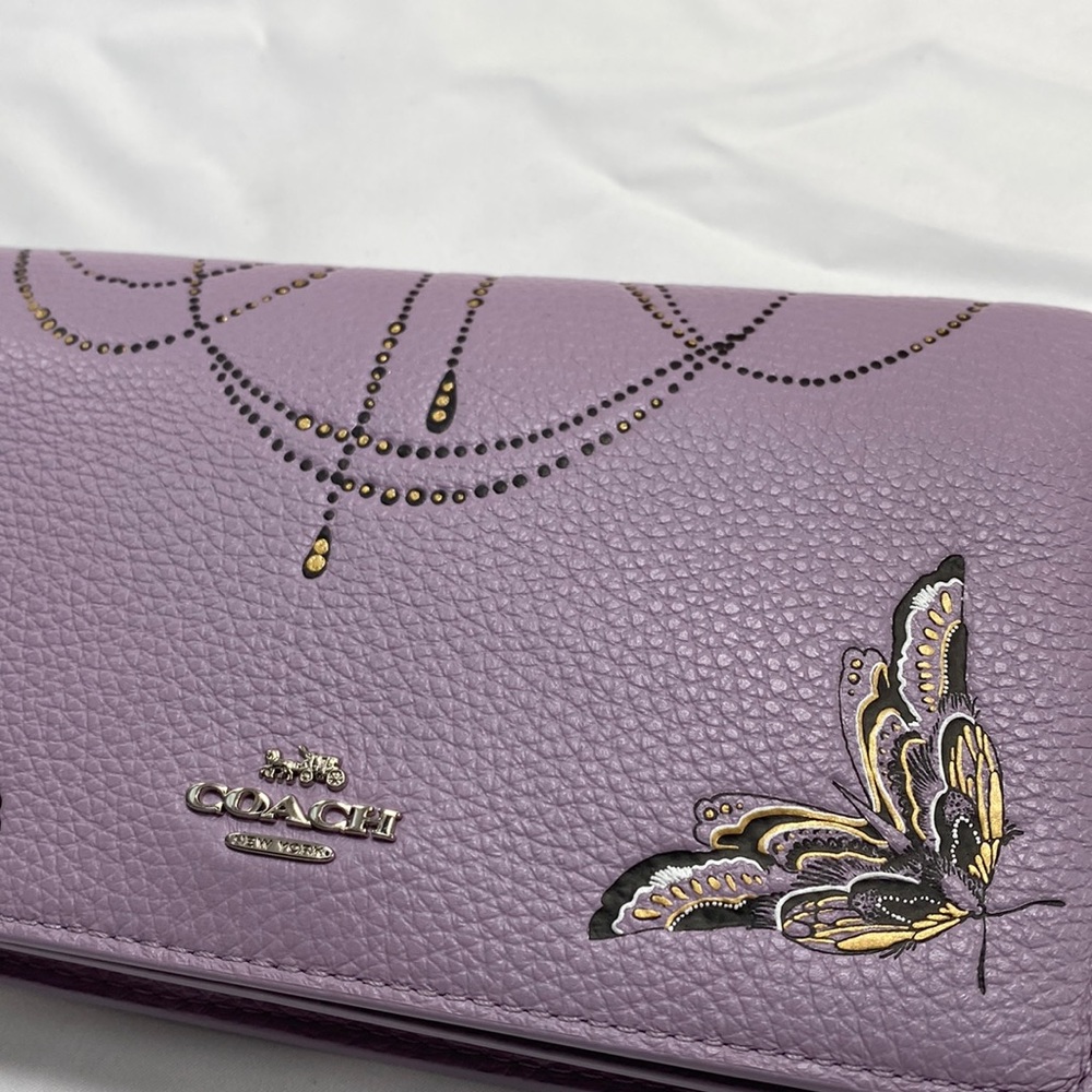 Coach Purse HAYDEN Foldover Crossbody BAG Lilac Purple Tattoo - Picture 6 of 9